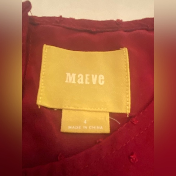 Maeve by Anthropologie Woman’s Burgundy Blouse Top Size 4 - Picture 5 of 8